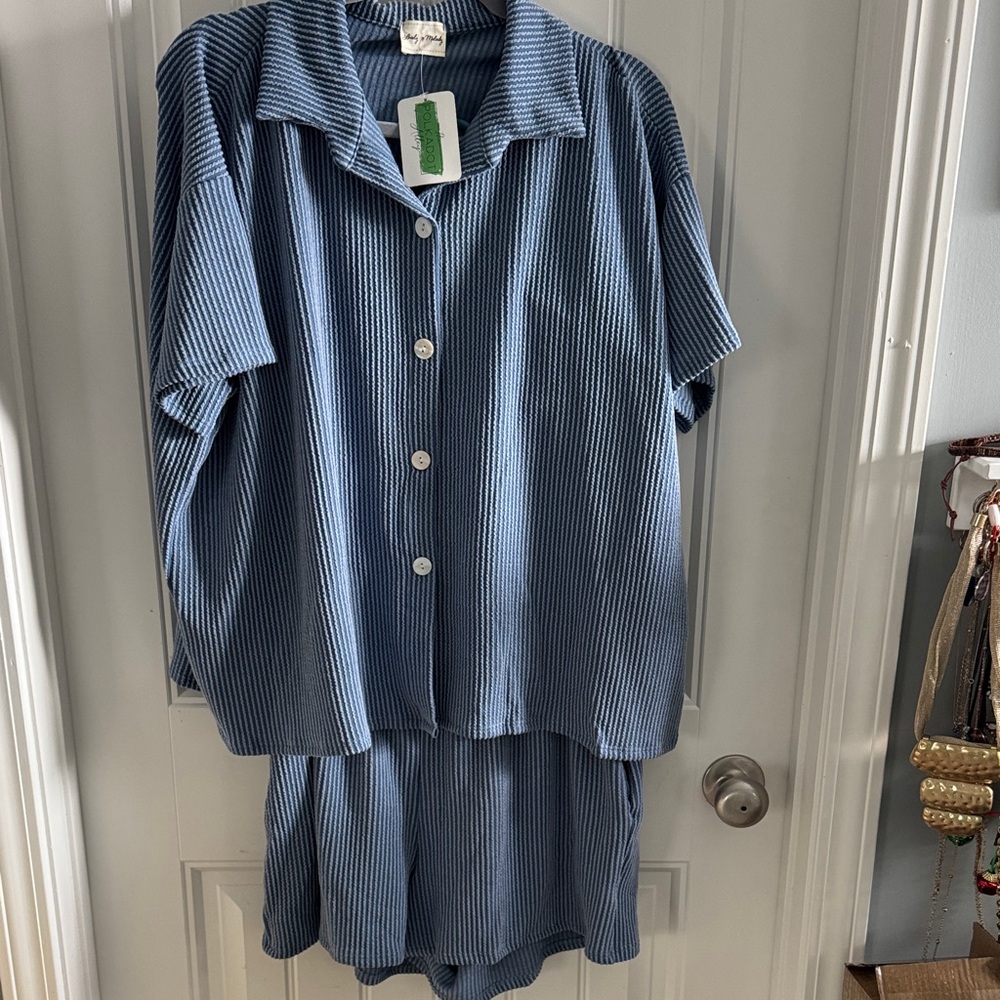 Lovely Melody Blue Women Shorts Set